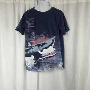 Carters Short Sleeve Crew Neck Navy Blue Graphic T Shirt Boys Size 8